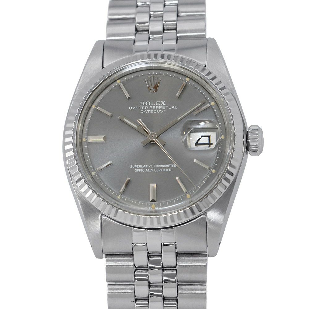 ロレックス デイトジャスト 32番 SS/K18WG 1601 ROLEX 腕時計 グレー文字盤
