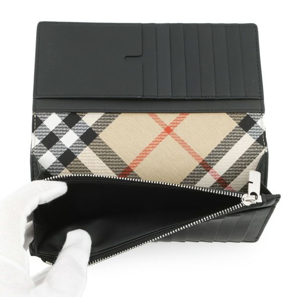バーバリー 長財布 ナイトスタンプ コンチネンタルウォレット グレイニーカーフレザー 81130921 BURBERRY 黒