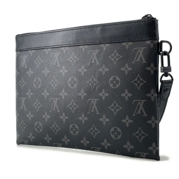 ルイヴィトン クラッチバッグ モノグラム・エクリプス ポシェット・トゥ・ゴー M81569 LOUIS VUITTON メンズ 黒