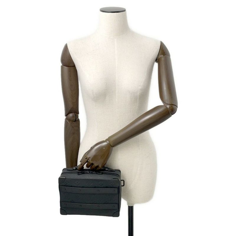 ルイヴィトン ショルダーバッグ モノグラム/トリヨンレザー ハンドル・ソフトトランク M59163 ヴィトン バッグ 黒 ブラック メンズ