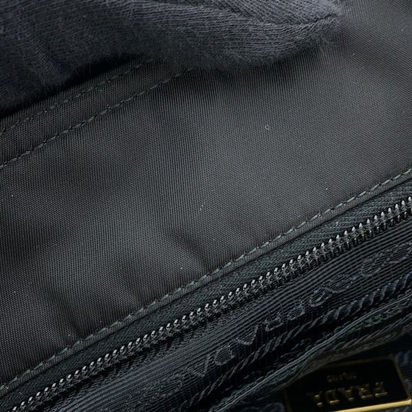プラダ トートバッグ ロゴ キルティング ナイロン サフィアーノレザー 1BG085 PRADA 黒