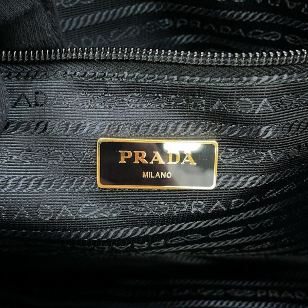 プラダ トートバッグ ロゴ キルティング ナイロン サフィアーノレザー 1BG085 PRADA 黒
