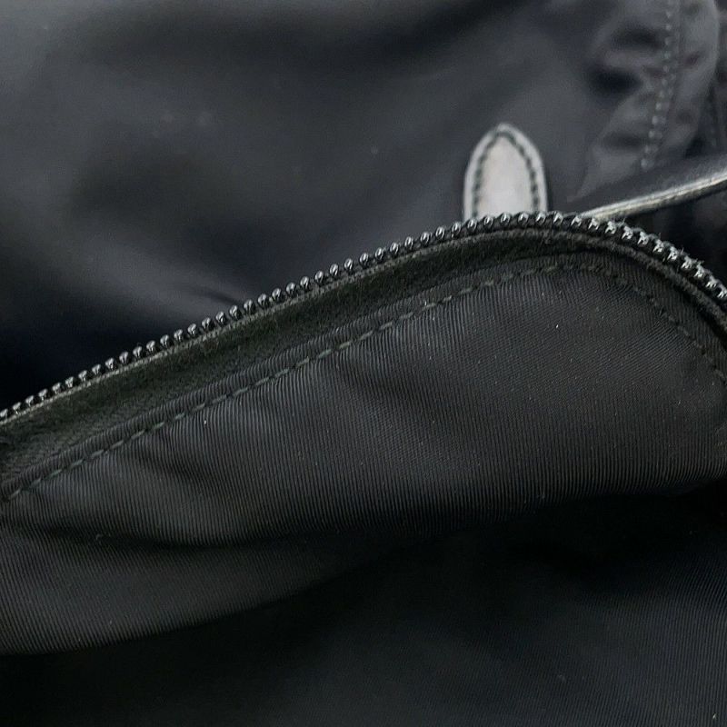 プラダ ショルダーバッグ スタッズ ナイロン レザー 1BD118 PRADA 斜め掛け 黒