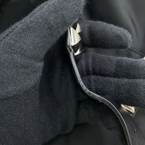 プラダ ショルダーバッグ スタッズ ナイロン レザー 1BD118 PRADA 斜め掛け 黒