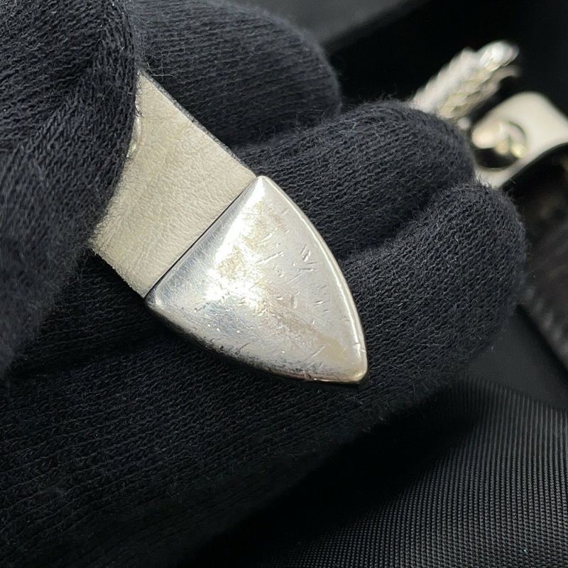 プラダ ショルダーバッグ スタッズ ナイロン レザー 1BD118 PRADA 斜め掛け 黒