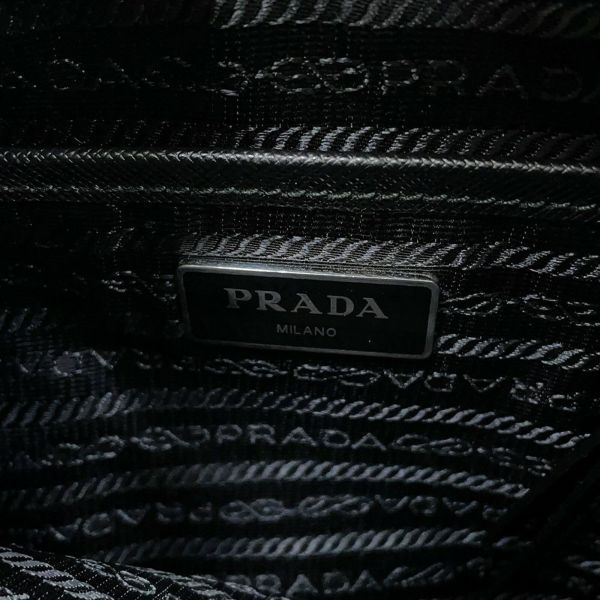 プラダ ショルダーバッグ スタッズ ナイロン レザー 1BD118 PRADA 斜め掛け 黒