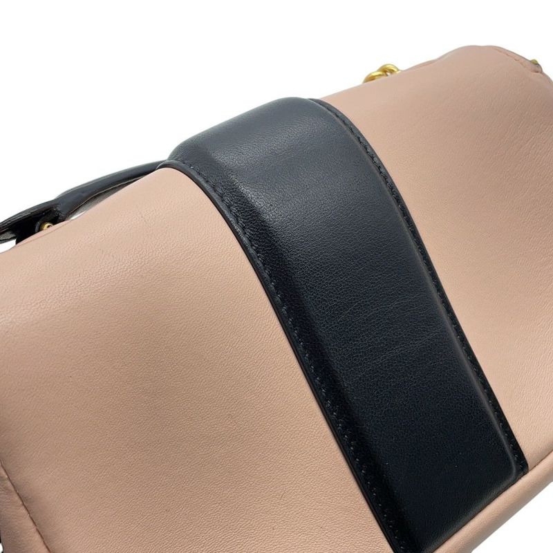 フェンディ チェーンショルダーバッグ ミニバゲット レザー 8BR793 FENDI バイカラー 2way