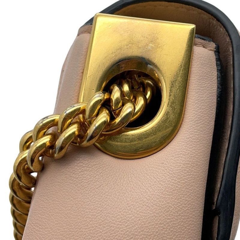 フェンディ チェーンショルダーバッグ ミニバゲット レザー 8BR793 FENDI バイカラー 2way