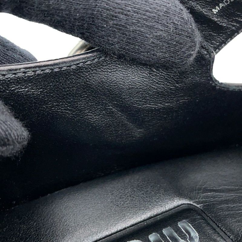 ミュウミュウ ローファー Tバー レザー レディースサイズ37 1/2 5E318E MIUMIU 靴 黒