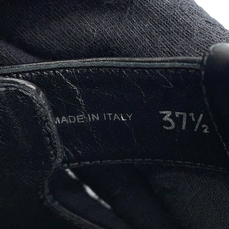 ミュウミュウ ローファー Tバー レザー レディースサイズ37 1/2 5E318E MIUMIU 靴 黒