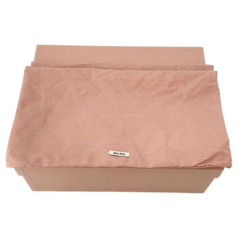 ミュウミュウ ローファー Tバー レザー レディースサイズ37 1/2 5E318E MIUMIU 靴 黒