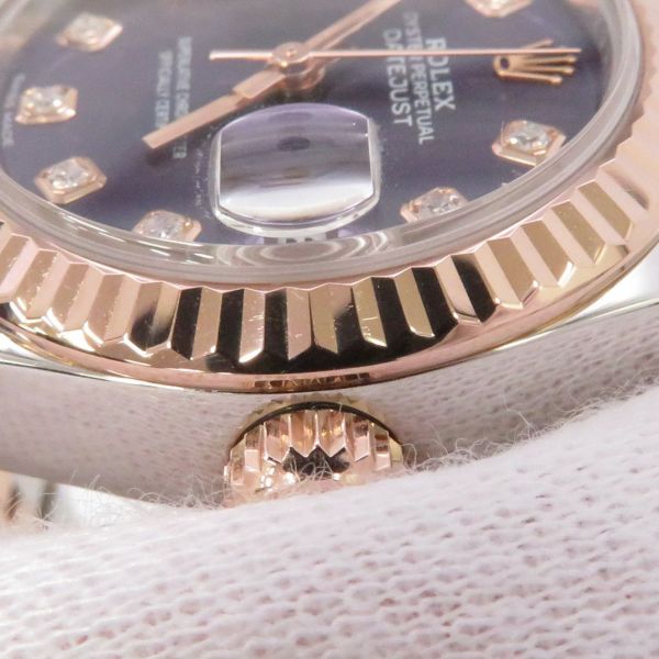 ロレックス レディ デイトジャスト 279171G ランダムシリアル ルーレット 10Pダイヤ オーベルジーヌ文字盤