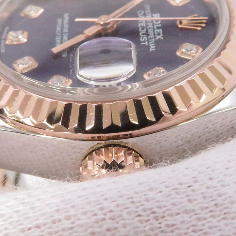 ロレックス レディ デイトジャスト 279171G ランダムシリアル ルーレット 10Pダイヤ オーベルジーヌ文字盤