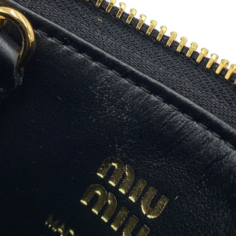 ミュウミュウ コインケース キーリング付き レザー 5TL508 Miu Miu 黒