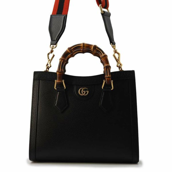 グッチ ハンドバッグ ダイアナ スモール トート バンブー レザー 702721 GUCCI 2wayショルダーバッグ 黒