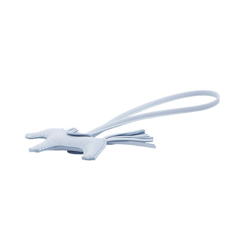 エルメス バッグチャーム ロデオPM ブルーブリュム ラムスキン K刻印 HERMES チャーム オーナメント