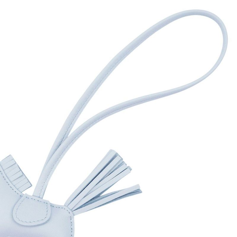 エルメス バッグチャーム ロデオPM ブルーブリュム ラムスキン K刻印 HERMES チャーム オーナメント