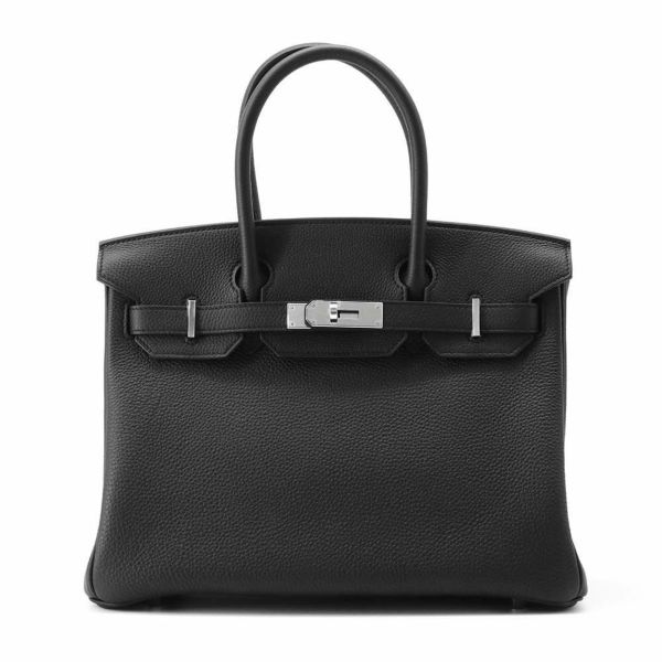 エルメス バーキン30 ブラック/シルバー金具 トゴ W刻印 HERMES Birkin ハンドバッグ