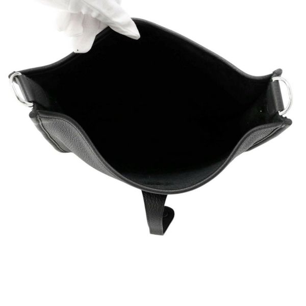 エルメス ショルダーバッグ エブリン3 PM ブラック/シルバー金具 トリヨンクレマンス C刻印 HERMES Evelyne 黒