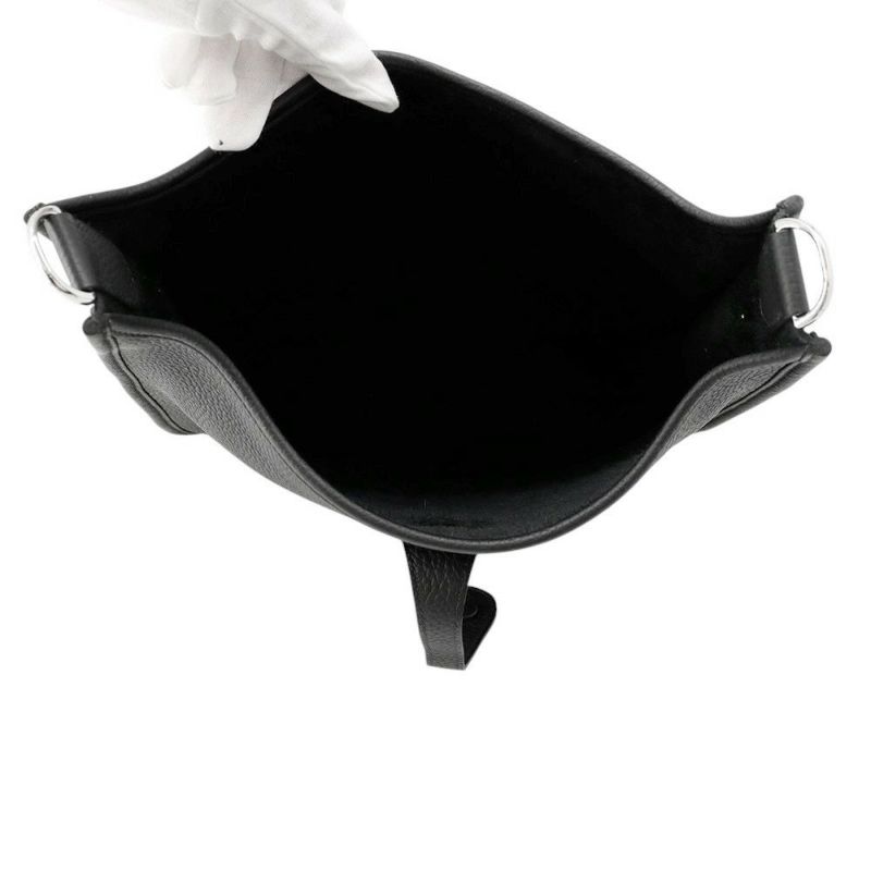 エルメス ショルダーバッグ エブリン3 PM ブラック/シルバー金具 トリヨンクレマンス C刻印 HERMES Evelyne 黒