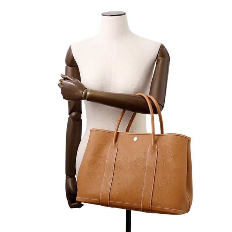 エルメス トートバッグ ガーデンパーティPM ゴールド/シルバー金具 ネゴンダ D刻印 HERMES Garden Party