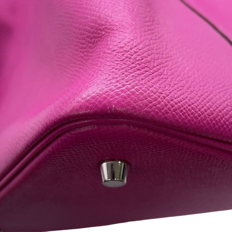 エルメス ピコタンロックMM トレサージュ・ドゥ・キュイール マグノリア/ブルーサフィール/クレ/シルバー金具 エプソン C刻印