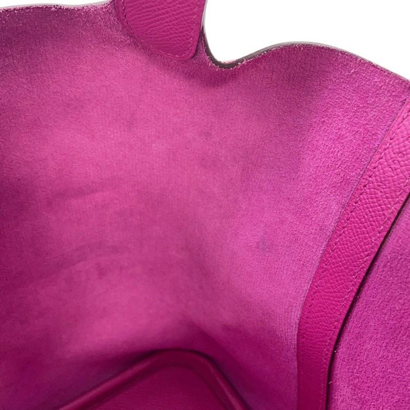 エルメス ピコタンロックMM トレサージュ・ドゥ・キュイール マグノリア/ブルーサフィール/クレ/シルバー金具 エプソン C刻印