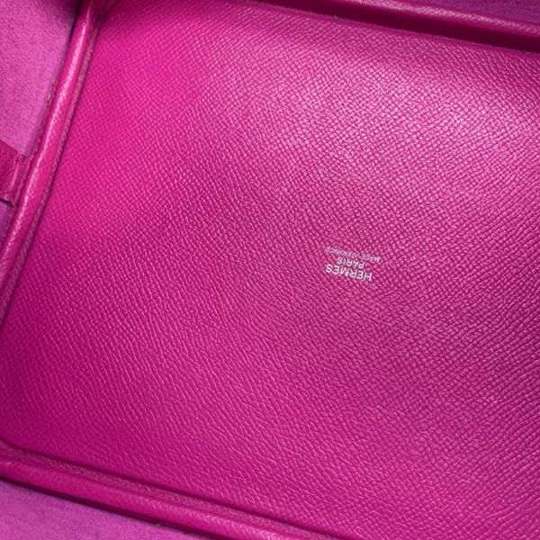 エルメス ピコタンロックMM トレサージュ・ドゥ・キュイール マグノリア/ブルーサフィール/クレ/シルバー金具 エプソン C刻印