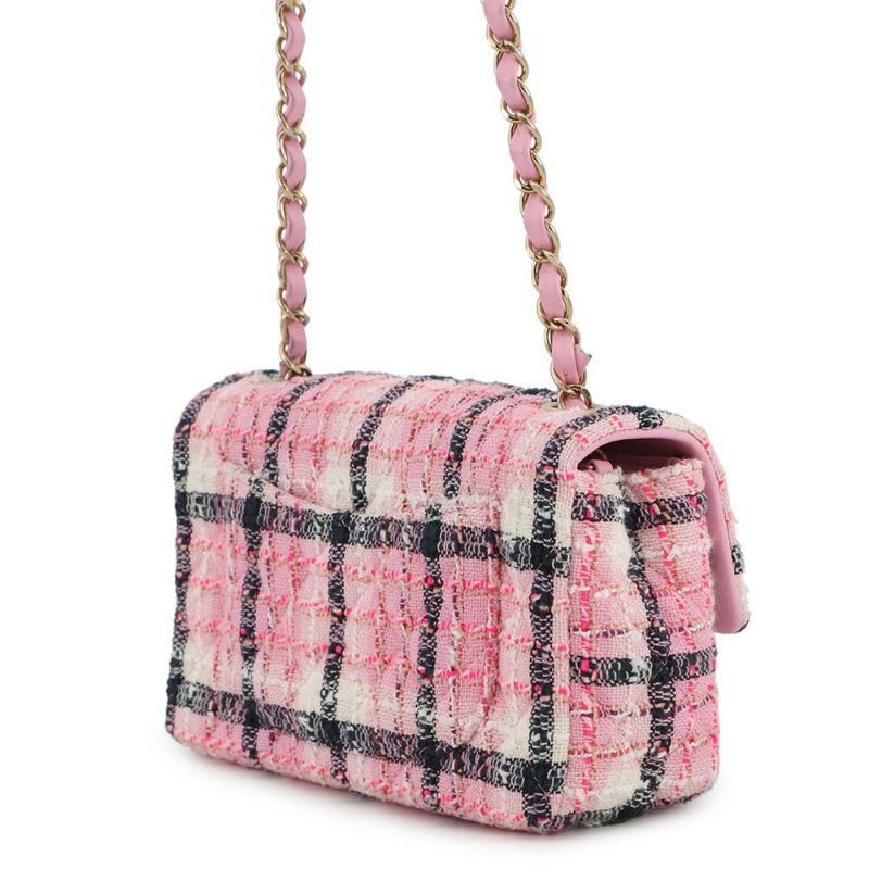 シャネル チェーンショルダーバッグ ココマーク マトラッセ20 ツイード CHANEL