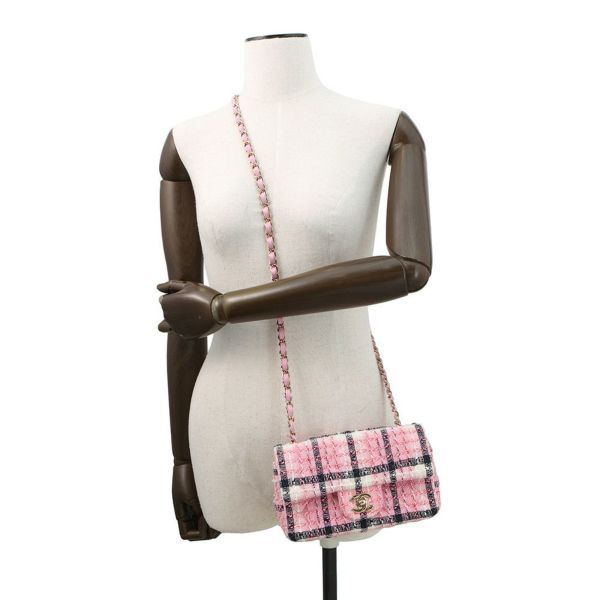 シャネル チェーンショルダーバッグ ココマーク マトラッセ20 ツイード CHANEL