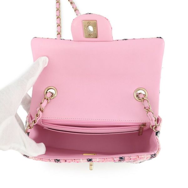 シャネル チェーンショルダーバッグ ココマーク マトラッセ20 ツイード CHANEL