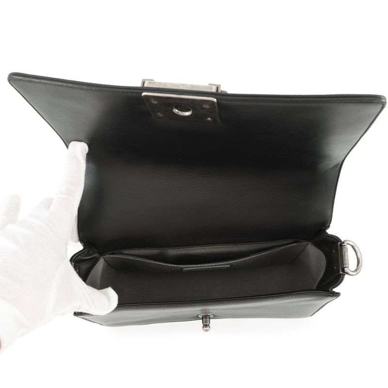 シャネル チェーンショルダーバッグ ココマーク マトラッセ ボーイシャネル ラムスキン A67086 CHANEL 黒