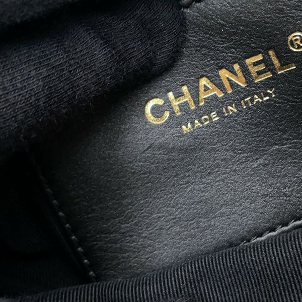 シャネル チェーンショルダーバッグ マトラッセ ココマーク ミニ ボウ バッグ シャイニーラムスキン AS5849 CHANEL 黒 2way