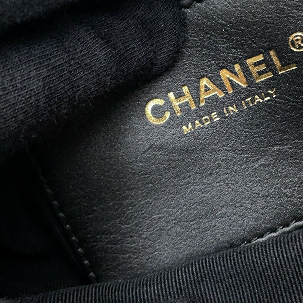 シャネル チェーンショルダーバッグ マトラッセ ココマーク ミニ ボウ バッグ シャイニーラムスキン AS5849 CHANEL 黒 2way