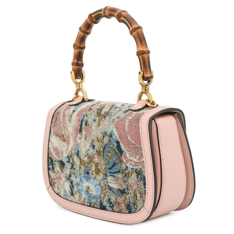 グッチ ハンドバッグ バンブー 1947 西陣織 HOSOO スモール レザー 675797 GUCCI 日本限定