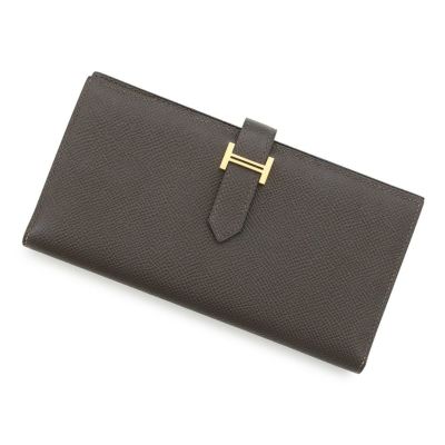 エルメス 長財布 ベアンデュプリ エトゥープ/シルバー金具