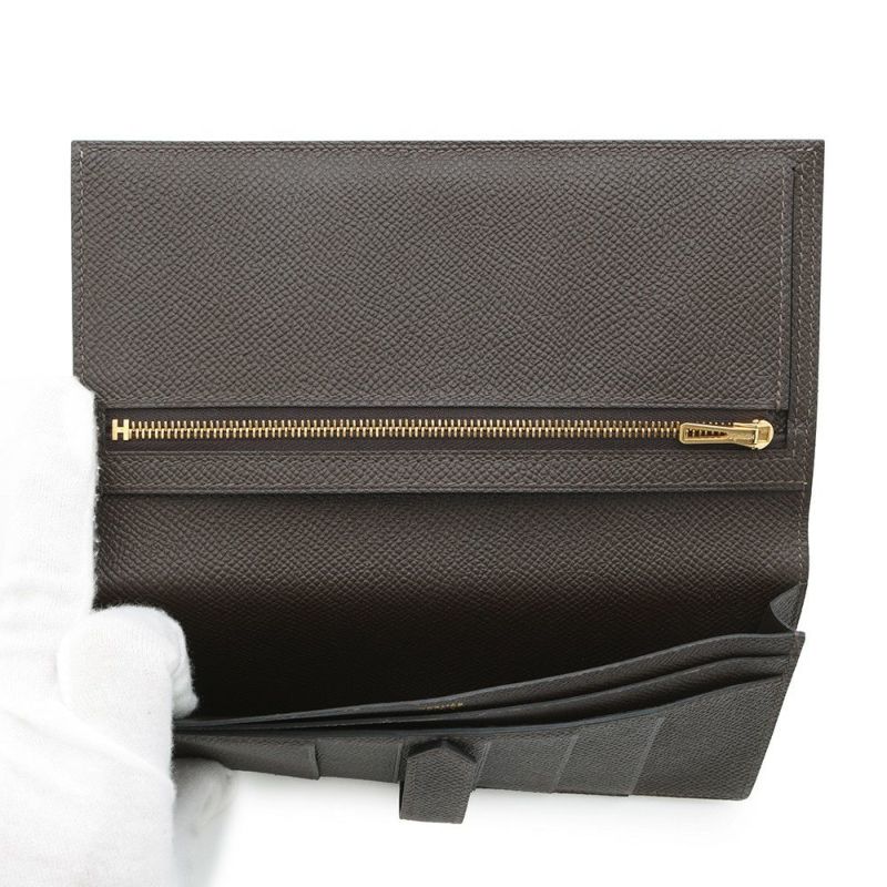 エルメス 長財布 ベアンスフレ エベンヌ/ゴールド金具 エプソン Y刻印 HERMES 財布