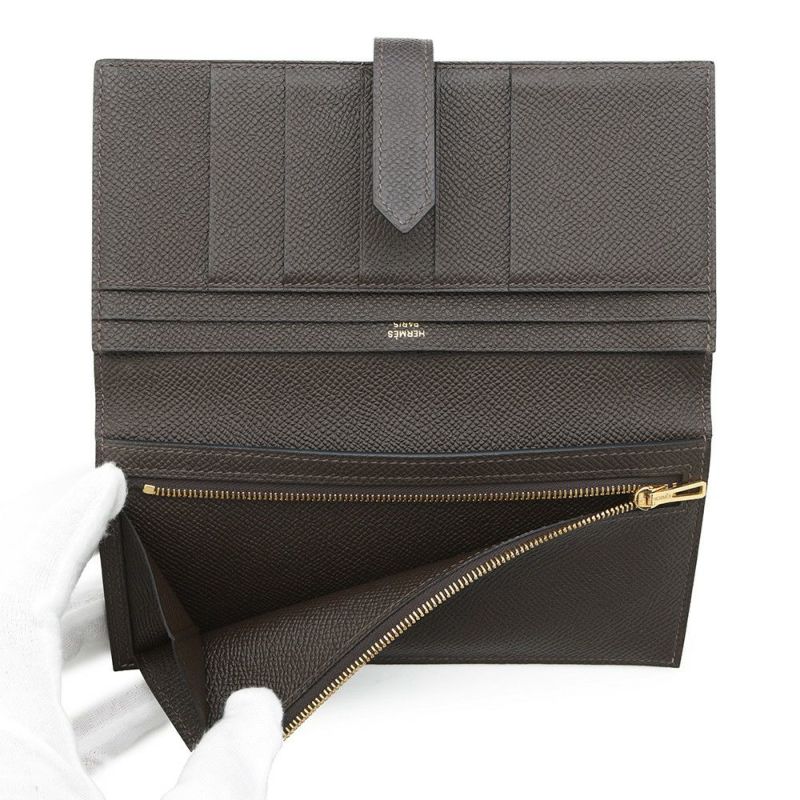 エルメス 長財布 ベアンスフレ エベンヌ/ゴールド金具 エプソン Y刻印 HERMES 財布