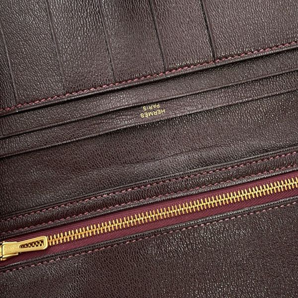 エルメス 長財布 ベアンスフレ マチ有り ブルゴーニュ/ゴールド金具 アリゲーターシャイン Z刻印 HERMES 財布