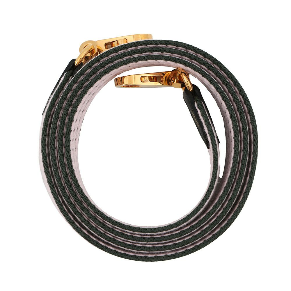 エルメス ショルダーストラップ バンドリエール サングル コルダージュ ヴェールフォンセ/ブラック/ローズダーリン/ゴールド金具 W刻印