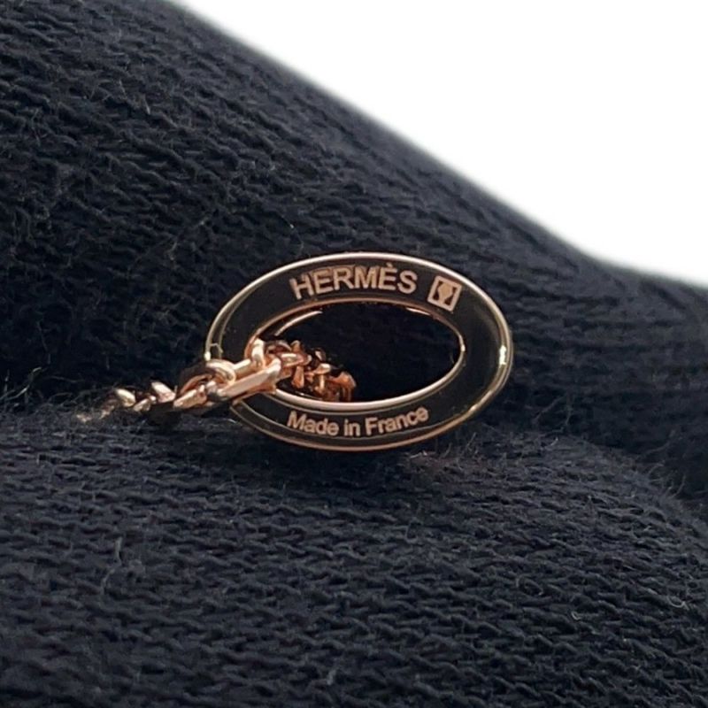 エルメス ネックレス ミニ・ポップアッシュ ロカバール ホワイト/マロングラッセ/ピンクゴールド金具 HERMES アクセサリー