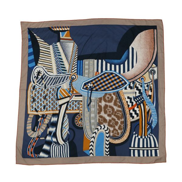 エルメス ストール カレ140 カレジェアン 空想の鞍 カシミヤ シルク HERMES 2022秋冬