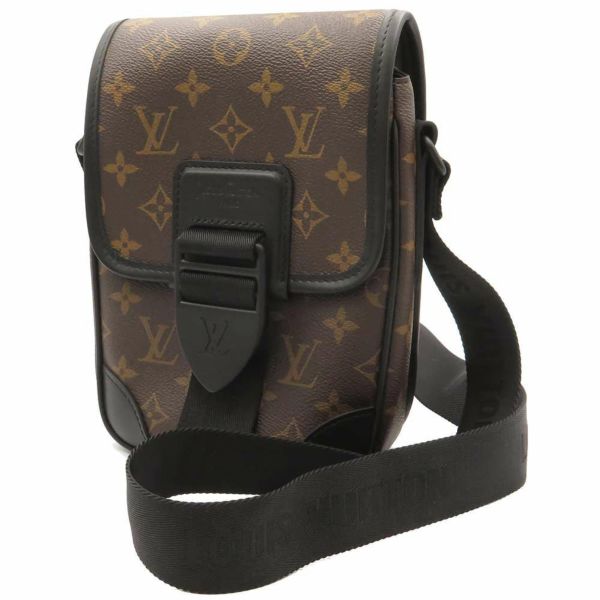 ルイヴィトン ショルダーバッグ モノグラム・マカサー アーチー・メッセンジャー M46442 LOUIS VUITTON ヴィトン メンズ 黒