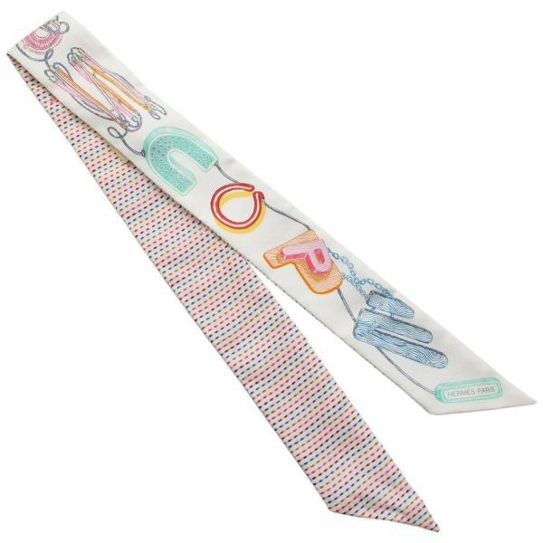エルメス スカーフ ツイリー ポワンティエ シュバロスコープ 刺繍 HERMES シルクツイル 2023春夏
