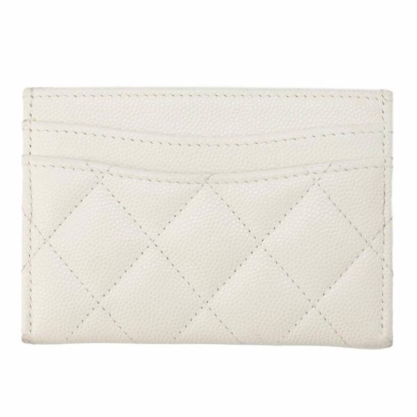 シャネル カードケース クラシック マトラッセ ココマーク キャビアスキン AP0213 CHANEL 定期入れ 名刺入れ パスケース 白