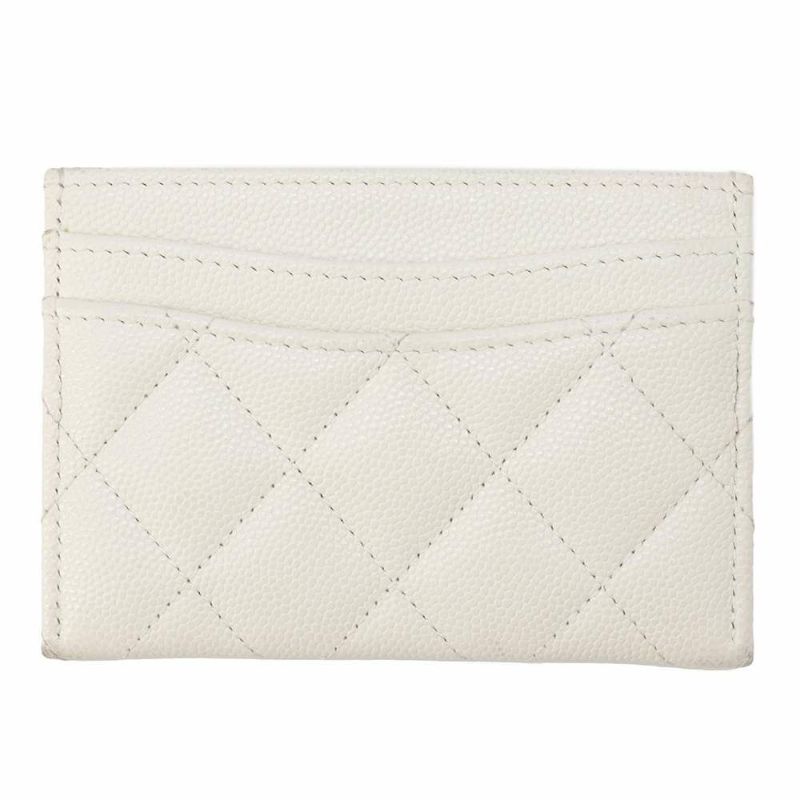 シャネル カードケース クラシック マトラッセ ココマーク キャビアスキン AP0213 CHANEL 定期入れ 名刺入れ パスケース 白