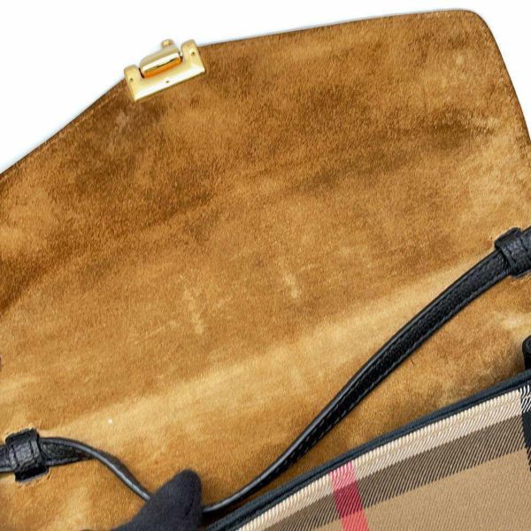 バーバリー ショルダーバッグ ハウスチェック キャンバス レザー 3980825 BURBERRY バッグ 黒