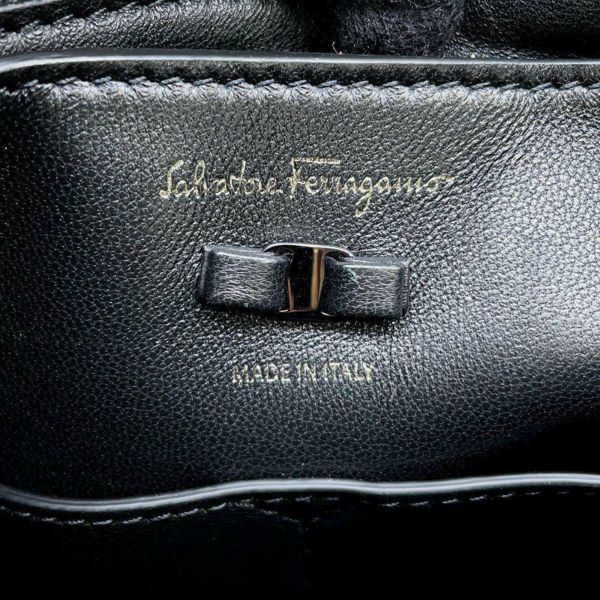 サルヴァトーレ・フェラガモ ショルダーバッグ スパンコール 21 2488 755141 Ferragamo 黒 白