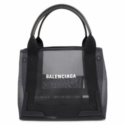 バレンシアガ トートバッグ ネイビーカバス S メッシュ ポーチ付 339933 BALENCIAGA スモールバッグ 黒 安心保証 |  中古・新品ブランド販売ギャラリーレア公式通販