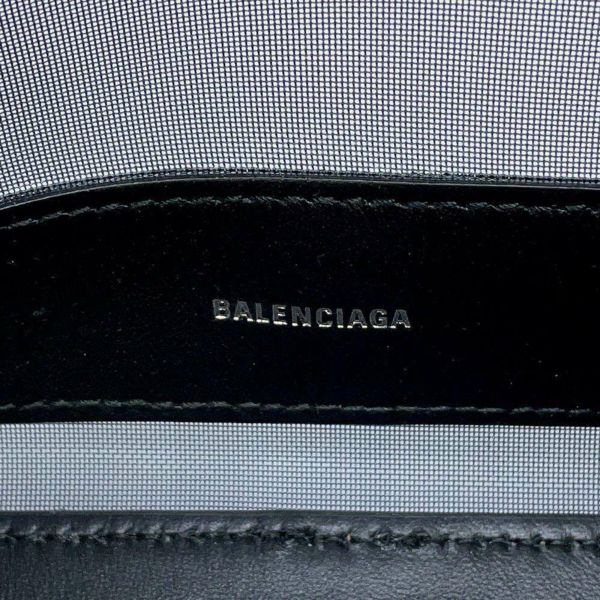 バレンシアガ トートバッグ ネイビーカバス S メッシュ ポーチ付 339933 BALENCIAGA スモールバッグ 黒